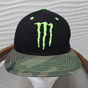 Monster Energy New Era KB41 NASCAR Black Camo Adjustable‎ Snapback Trucker Hat
